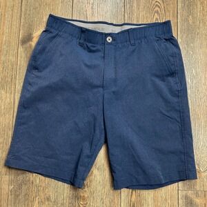 Under Armour Mens Golf Shorts Blue Flat Front Athletic Performance Size 34